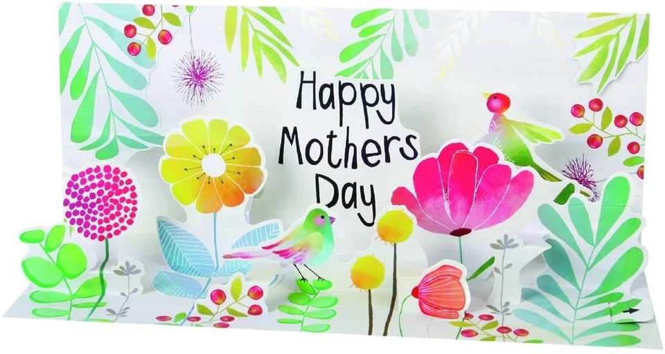 Pop-Up Panoramics Greeting Card - Birds and Flowers A292 Mother’s Day Card - Image 1 of 1