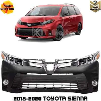 Front Bumper Cover Fascia & Headlight Assembly For 2018-2020 Toyota Sienna - Изображение 1 из 4