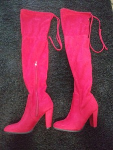 Las mejores ofertas en Rojo De Bloque Botas altas hasta el muslo para  mujeres | eBay