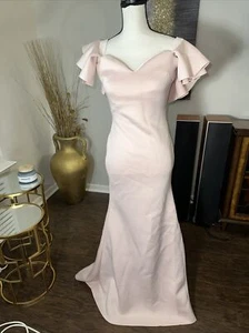 Bump Biddy Pink Maternity Dress Ruffle Sleeve And Back Baby Shower Size Medium - Picture 1 of 7