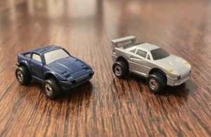 Funrise Micro Action Vtg Lot of 2 Blue Datsun Silver Sports Car Micro Machines - Picture 1 of 7