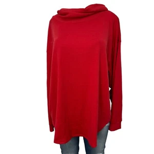 St John’s Bay roter Wasserfallausschnitt Pullover Tops Damen Größe XXL lässig weich Stretch Oberteil - Bild 1 von 14