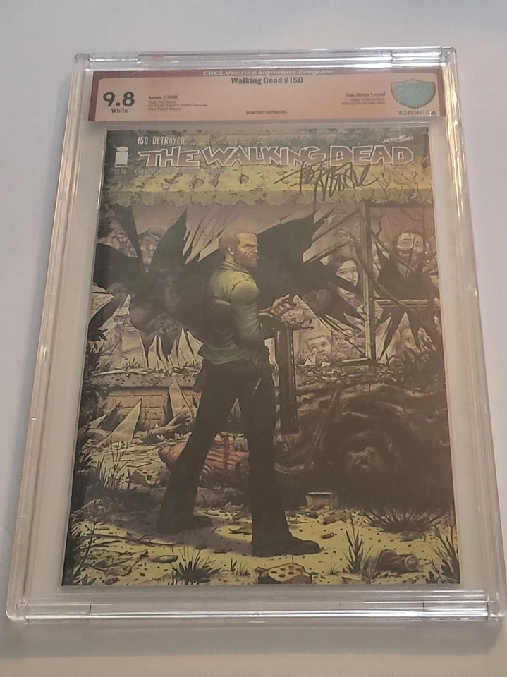 Walking Dead 150 CBCS SS 9.8 Kirkman Signed Tony Moore #1 Homage Variant Cover - Image 1 of 3