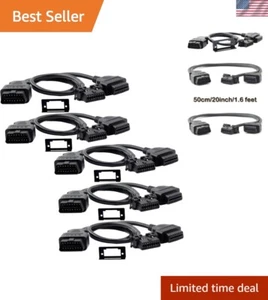 Pack of 5 OBD II Full 16 Pin Splitter Y Open Cable J1962 1 Male to 2 Female C... - Picture 1 of 10