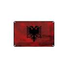 Blechschild Wandschild 18x12 cm Albanien Fahne Flagge Geschenk Deko