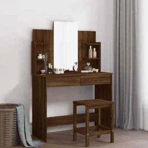 Tocador con Espejo Cajones Mesa de Maquillaje para Vestidor Dormitorio vidaXL - Imagen 1 de 114