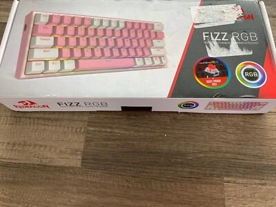 Redragon K617 Fizz 60% Wired RGB Gaming Keyboard, 61 Keys, Red Switch Pinky/ag - Image 1 of 4