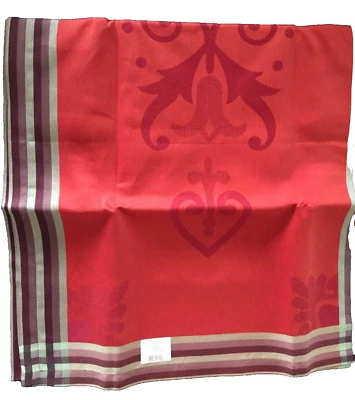 Le Jacquard Francais Table Runner 22 X 106 CASTEL AMARANTHE Red/OrangLinenCotton - Image 1 of 4