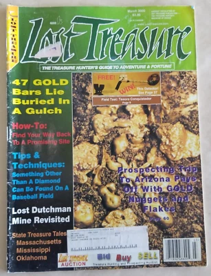 Lost Treasure Magazine March 2000- Treasure Hunting, Gold Prospecting Foto 1 de 3