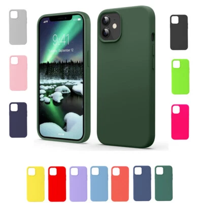 CELLONG For iPhone 12 Mini Liquid Silicone Gel Case Slim Soft Microfiber Lining Cover