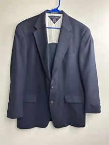 Tommy Hilfiger Suit Coat Jacket 42 R Woolmark Wool Navy - Picture 1 of 10