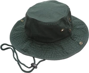 USA Safari 100% Cotton Bucket Hat String Fishing Camping Boonie Sun Brim Cap - Picture 1 of 28
