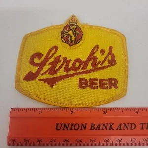 Vintage Stroh's Bier Aufnäher - gelb Vintage - Brauerei Sammlerstück - Bild 1 von 2