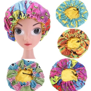 Kids Girls Adjustable Sleep Cap African Print Satin Hair Bonnet Turban Child Hat - Picture 1 of 29