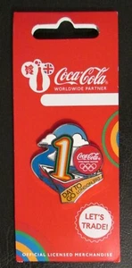 Distintivo Spilla Coco-Cola Giochi Olimpici Londra 2012 mai usato - 1 giorno per andare - Foto 1 di 2