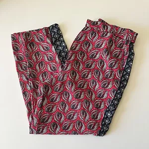ANTHROPOLOGIE ETT TWA Cardiff Paisley Print Pant : Red/Navy Blue, M or L Large ? - Picture 1 of 11