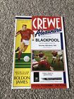 Crewe Alexandra V Blackpool 28Th March 1992 Division Four ***Mint***