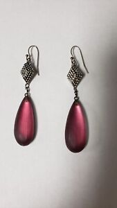 Alexis Bittar Lucite Red Crystal Designer Earrings (posts) in great condition.