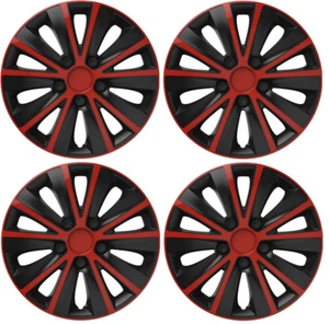 JUEGO COMPLETO DE 4 TAPAS DE BUJE SUZUKI SX4 16" PULGADAS CUBIERTA NEGRA ROJA - Imagen 1 de 1
