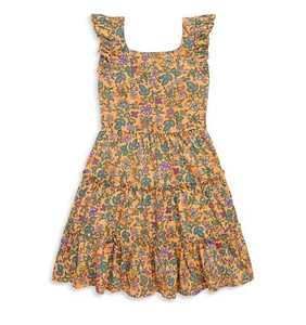 Polo Ralph Lauren Girls Floral Print Jersey Dress Little & Big Kid Orange New - Picture 1 of 4