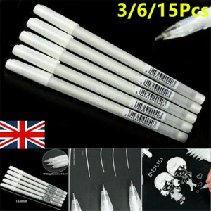 White Gel Pen, 3-15X White Pens for Art 0.8mm Fine Point White Ink Fineliner Pen - Picture 1 of 12