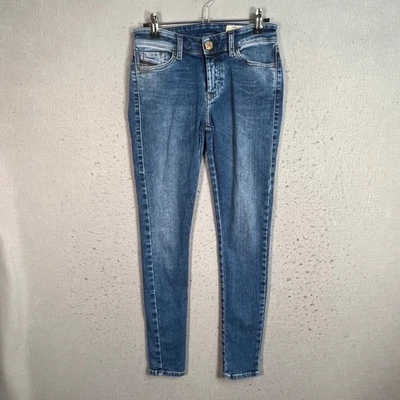 Diesel Slandy Womens Super Slim-Skinny Regular Waist Jeans Size 25 Blue Denim - Image 1 of 4