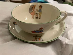 Johann Haviland Bavaria Cup Saucer Playful Children Theme Girls Duck Clowns RARE - Picture 1 of 6