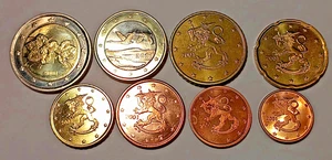 Finland * 1 cent- 2 Euro * 2001  * 8-coins*  UNC  * RARE* - Picture 1 of 2