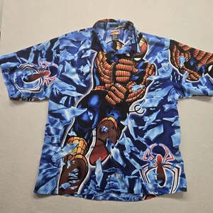 Vintage 2001 Marvel Comics Mens 3XL Button Up Shirt Spider-Man All Over Print - Picture 1 of 15