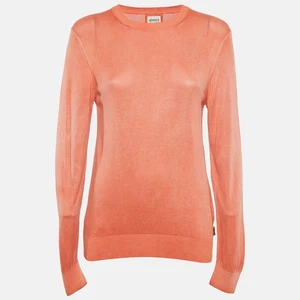 Armani Collezioni Coral Orange Full Sleeve Crew Neck Sweater L - Picture 1 of 5