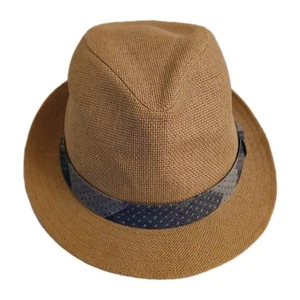 Levis Mens Fedora Hat Beige Size S/M Blue Accent Band - Picture 1 of 5