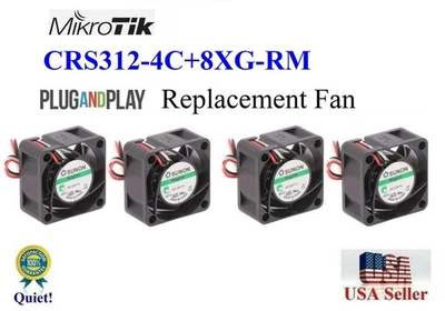 Lot 4x (18dBA) Quiet version replacement Fans for Mikrotik CRS312-4C+8XG-RM - Image 1 of 4