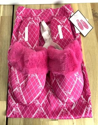 Zapatillas Victoria Secret Talla Grande 9/10 Bolso Satinado Estampado Piel Rosa Caliente Nuevo con Etiquetas Foto 1 de 4