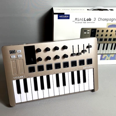 ARTURIA MiniLab 3 CHAMPAGNE 25-Key MIDI Keyboard / MIDI Controller Brandneu - Bild 1 von 4