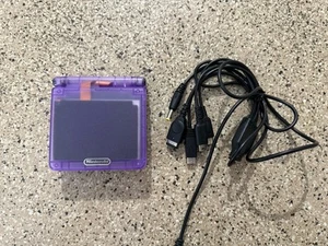 TRANSPARENT CLEAR EXTREME PURPLE GAME BOY ADVANCE SP BACKLIT BACKLIGHT IPS - Picture 1 of 7