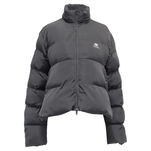 Balenciaga Bb Cappotto imbottito a forma di C in nylon donna nero taglia 46