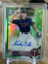 2022 Bowman Chrome Prospect Auto Green Refractor /99 #CPA-NM Noah Miller Auto