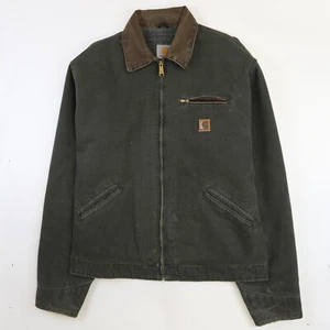Vintage Carhartt Canvas Detroit Arbeitsjacke Gr. XL grün Decke gefüttert - Bild 1 von 8