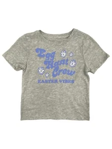 Infant & Toddler Girls Egg Hunt Crew Easter Vibes Gray Short Sleeve T-Shirt - Picture 1 of 2