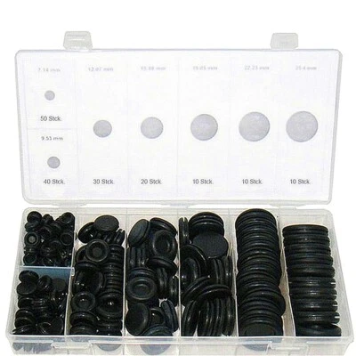 Rubber Car 170Pcs 7 Size Grommet Firewall Hole Plug Set Electrical Wire Gasket - Image 1 of 4