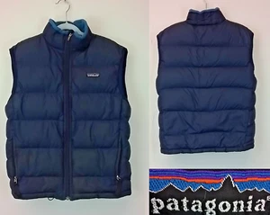Patagonia Down Vest Boys L (12) Blue Full Zip #J3191 - Picture 1 of 13
