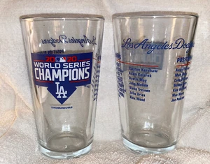 LA LOS ANGELES DODGERS 2020 World Series Champions ROSTER PINT Glass NEW 1 Glass - Picture 1 of 1