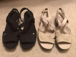 (2) Damen-Sandalen Grasshopper Orchidee schwarz/neutral Größe 8M * siehe Beschreibung - Bild 1 von 10