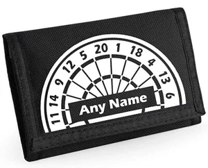 Dart Board Style  Print Personalised Boys Kids Ripper Wallet & Coin Holder Xmas - Picture 1 of 11