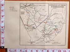 BOER WAR ERA MAP/BATTLE PLAN DISPOSITION OF FORCES OUTBREAK OF WAR CAPE COLONY 