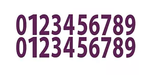 Calcomanías de vinilo pegatina púrpura de 0-9 números ELIGE 0,5"" - 12"" juego de 20 (V446) - Imagen 1 de 4
