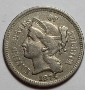 1874 Cent Nickel M1439 - Picture 1 of 2