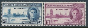 1946 GILBERT & ELLICE ISLANDS WWII VICTORY SET OF 2 FINE MINT MNH/MUH SG55-SG5 - Picture 1 of 2