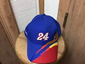 Vintage Jeff Gordon #24 Nascar trucker hat Made in USA Deadstock NOS blue cap - Picture 1 of 3