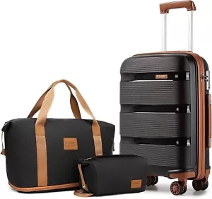 🔥KONO Carry On Luggage Sets 3PCS Travel Set Hard Shell Trolley with Duffel Bag - Picture 1 of 26